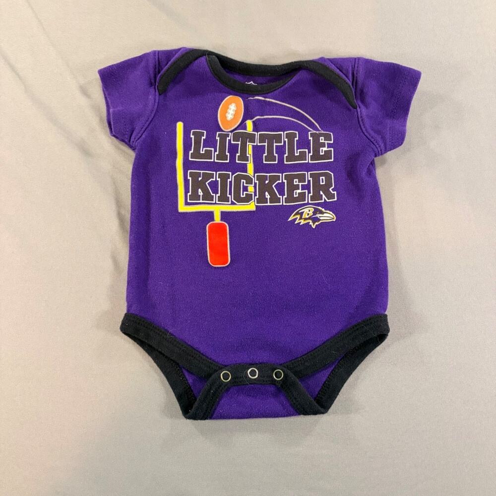 NFL Baltimore Ravens Purple Short Sleeve Baby Bodysuit 0 3 Months